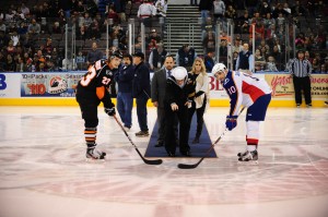 Admirals Puck Drop with Joe Gregory (back left) and myself (back right). (Photo: John Wright)