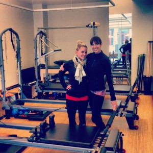 Jayme and Elizabeth Sullivan - still smiling post Pilates session