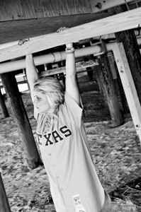 Jayme Lamm of The Blonde Side, Texas Rangers fan (photo courtesy of Vanderford Photography)