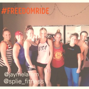 The gals from the #FreedomRide at Splie Fitness