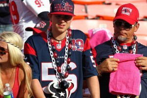 Texans fans in San Fran (my blonde hair to the left!)