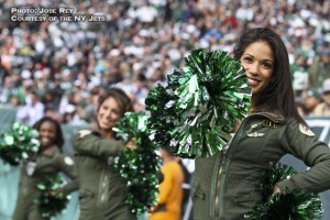 Brie, with the Jets Flight Crew Cheerleaders