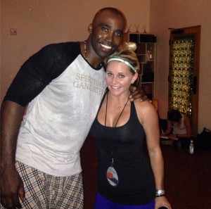 The Blonde Side's Jayme Lamm with former NFL player Keith Mitchell