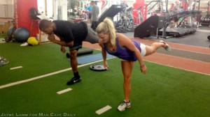 Chris Carter and The Blonde Side's Jayme Lamm working out before ESPYS 2014