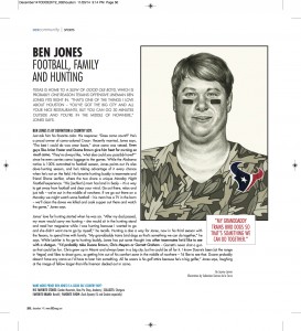 Texans Ben Jones talking camo in the December 2014 issue of 002 Magazine