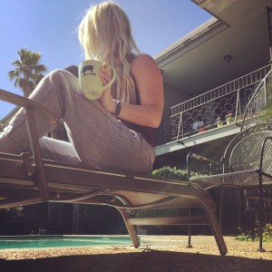 Enjoying my morning coffee in my new At Ease Bottoms from Albion Fit