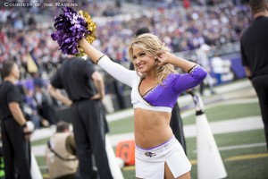 Stephanie is a knockout on the Ravens sidelines