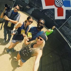 The Blonde Side hanging with some other media at X Games