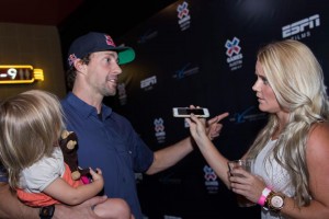 The Blonde Side interviews Travis Pastrana on the Red Carpet before 'Angry Sky' Screening at X Games weekend (photo: Kurt Bradley)