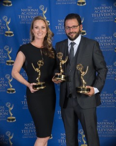 Alex and Whitney Douglas of Sculpting With Time Productions, won three Lone Star Emmys for their film, The UH Football Experience. Courtesy photo
