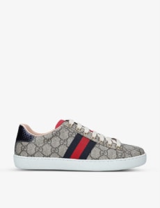 Gucci Shoes On Sale - Monogramed Gucci Shoe with Red and Blue Stripe