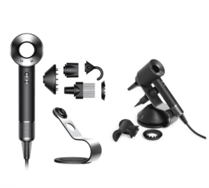 Black Dyson Hair Dryer with all Dyson attachments