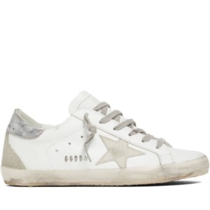 White and Silver Golden Goose Womens Sneakers